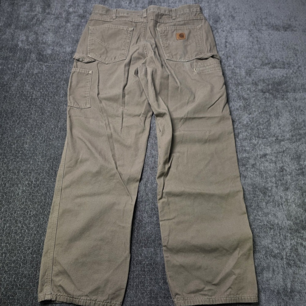 Carhartt Pants Mens 34x32 Brown B159 MUS Loose Canvas Carpenter Workwear Grunge - Picture 7 of 11
